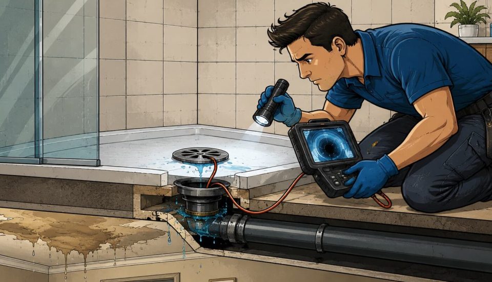 Imagen generada_ Inspección de fuga en baño Reparación de válvulas de duchas sin levantar en Sevilla